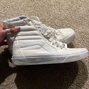 Vans White Canvas High Tops